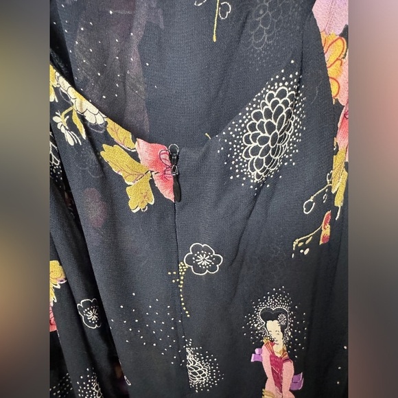 RARE Reformation Sutherland Kyoto Geisha Black Floral Tie Back Dress Size 6 - Picture 12 of 16